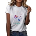 thumbnail image 1 of IROINNID Women Printed Round Neck Short Sleeve Casual T-shirt Pullover Blouse Tops, 1 of 6