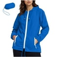 thumbnail image 1 of IROINNID Women Rainproof Jacket Waterproof Lightweight Zipper Hooded Long Sleeve Coat with Pockets and Storage Bag for Outdoor Hiking Travel Cycling(Blue,XL), 1 of 6