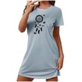 thumbnail image 1 of IROINNID Women'S Pajama Dress Soft One Piece Short Sleeve Round Neck, Home and Lightweight Printed Pajama for Women, 1 of 7