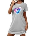 thumbnail image 1 of IROINNID Women'S Pajama Dress Soft One Piece Short Sleeve Round Neck, Home and Lightweight Printed Pajama for Women, 1 of 7