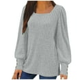 thumbnail image 1 of IROINNID Women Solid Color Base T Shirt Grooves Brushed Long Sleeves Button Up Top Comfortable Soft Stretchy Casual Everyday Wear Classic Fit Basic Shirts(Gray#1,M), 1 of 6