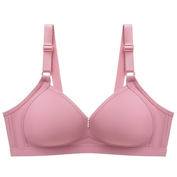 IROINNID Women's 18 Hour Comfort-Strap Lace Wireless Bra, Soild Color Thin Full-Coverage Underwear Oversized Bra with 4-Way TruSupport