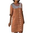 thumbnail image 1 of IROINNID Women's 2024 Summer Large Size Long Sleeve Round Neck Loose Flowy Swing Shift Tiered Dress, 1 of 6