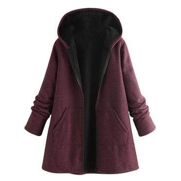 IROINNID Women's Anorak Coat Long Sleeve Solid Color Hoodie Outwear, Leisure Fleece Colorblock Drawstring Pocket Zip Coat Blouse