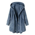 thumbnail image 1 of IROINNID Women's Anorak Coat Long Sleeve Solid Color Hoodie Outwear, Loose Plus Size Button High Low Coat, with Pockets, 1 of 4