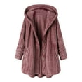 thumbnail image 1 of IROINNID Women's Anorak Coat Long Sleeve Solid Color Hoodie Outwear, Loose Plus Size Button High Low Coat, with Pockets, 1 of 4