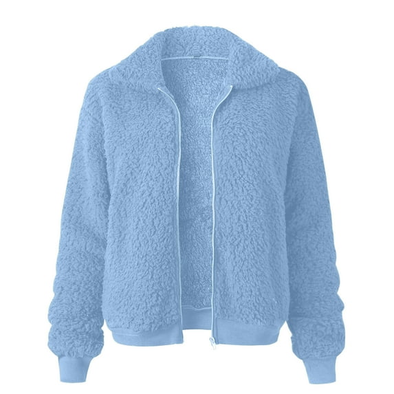 IROINNID Women's Anorak Jacket Long Sleeve Solid Color Turndown Lapel Outwear, Loose Autumn/Winter Cross-Border Temperament Of Lapel Single Breasted Belt Wool Jacket