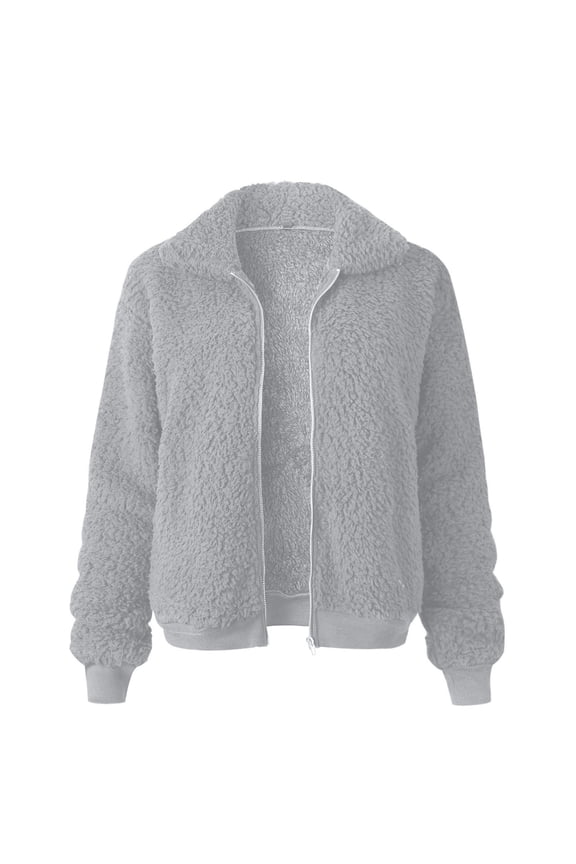 Women's Anorak Jacket Long Sleeve Solid Color Turndown Lapel Outwear, Loose Autumn/Winter Cross-Border Temperament Of Lapel Single Breasted Belt Wool Jacket