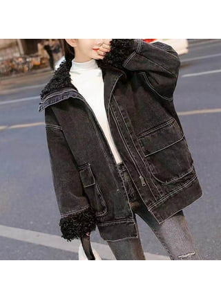 Black hoodie denim on sale jacket