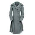 thumbnail image 1 of IROINNID Women's Autumn Warm Long Coat Peak Lapel Solid Color Swing Trench coat Long Sleeve Outwear, Gray, 1 of 4