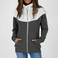 thumbnail image 1 of IROINNID Women's Autumn Warm Mid-Length Jacket Solid Color Zip Up Long Sleeve Outwear, Dark Gray, 1 of 7