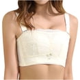 thumbnail image 1 of IROINNID Women's Bandeau Strapless Bra Wire Free Underwear Large Size Thin Cup Lace Bra, 1 of 6