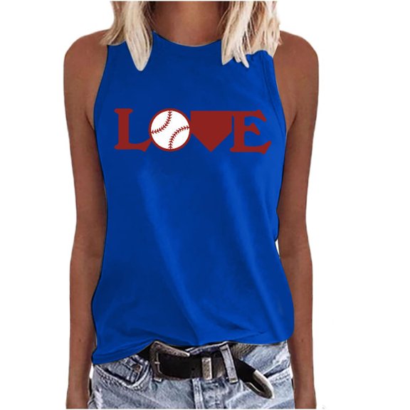 IROINNID Women's Basic Letter Printed Tank Tops Round-Neck Comfy Sleeveless Leisure Summer Tops Under 10$