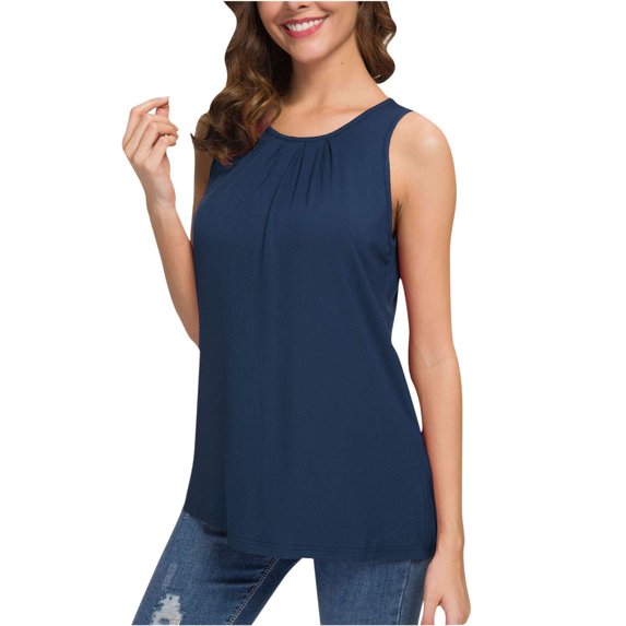 IROINNID Women's Basic Minimalist Tops Summer Casual Sleeveless Solid Tank Tops Spring