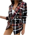 thumbnail image 1 of IROINNID Women's Blazer Jacket Long Sleeve Plaid Peak Lapel Outwear, Casual Business Attire Plaid Cardigan Jacket, 1 of 6