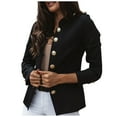 thumbnail image 1 of IROINNID Women's Blazer Jacket Solid Color Long Sleeve Leisure Slim-Breasted Small Suit Short Coat Top, Black, 1 of 6