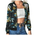 thumbnail image 1 of IROINNID Women's Bomber Jacket Long Sleeve Print Round Neckline Outwear, Loose Jacket Outwear, 1 of 7