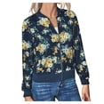 thumbnail image 1 of IROINNID Women's Bomber Jacket Long Sleeve Print Round Neckline Outwear, Loose Jacket Outwear, 1 of 6