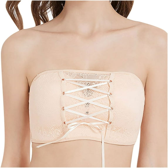 IROINNID Women's Bras Bandeau Solid Wire Free Underwear Large Size Thin Cup Lace Sexy Underwear