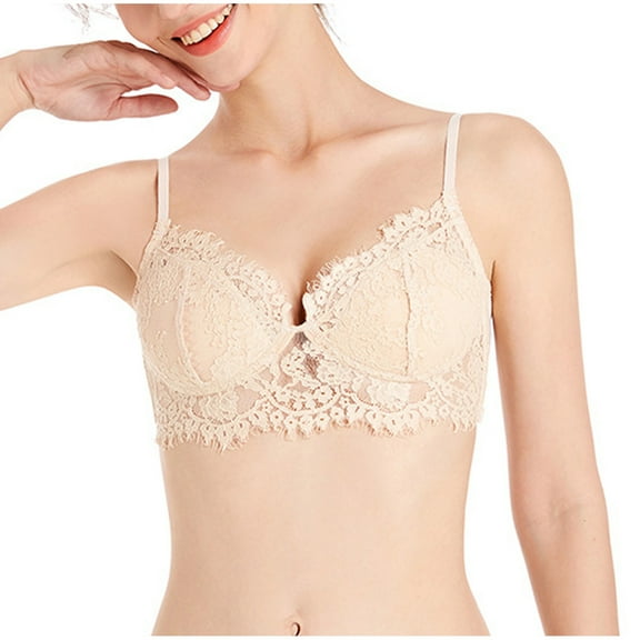 IROINNID Women's Bras Full Coverage Solid Rimless Thin Cup Girl Comfortable Lace Underwear