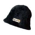 thumbnail image 1 of IROINNID Women's Bucket Hat Cozy Plush Winter Warm Windproof Fisherman Cap Outdoor Daily Wear,Black, 1 of 6