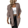 thumbnail image 1 of IROINNID Women's Cardigan Open Front Jacket Solid Color Long Sleeve Casual Pocket Knit Cardigan Sweater Coat Outerwear, Pink, 1 of 6