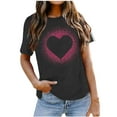 thumbnail image 1 of IROINNID Women's Casual Comfy Printed T-shirt Round Neck Short Sleeve Streetwear Loose Tops, 1 of 4