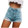 thumbnail image 1 of IROINNID Women's Casual Fashion Insert Pockets Personality Ultra-Shorts With Pocket Denim Shorts With Pocket, 1 of 7