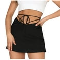 thumbnail image 1 of IROINNID Women's Casual Fashion Cropped Navel Tie Zipper Temperamental Commute Skirt Short Elastic Waist Mini Solid Color Skirt, 1 of 6
