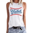 thumbnail image 1 of IROINNID Women's Casual Going Out Tank Tops Sleeveless Print Round Neck Baseball Tops Spring, 1 of 2