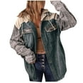 thumbnail image 1 of IROINNID Women's Casual Jacket Solid Color Long Sleeve Comfy Worn Out Loose Long Sleeve Casual Outerwear Jackets, Blue, 1 of 9