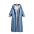 thumbnail image 1 of IROINNID Women's Casual Long Coat Solid Color Denim Jacket Long Sleeve Outwear, Blue, 1 of 3