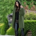 thumbnail image 1 of IROINNID Women's Casual Mid-Length Solid Color Cardigan Long Sleeve Outwear, Green, 1 of 7