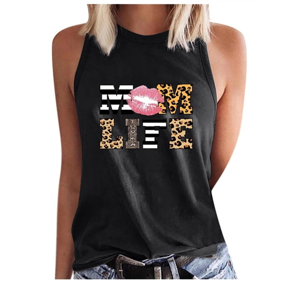 IROINNID Women's Casual Printed Tank Tops Round-Neck Loose Sleeveless Summer Leisure Tops