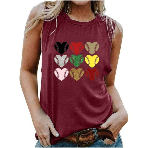 IROINNID Women's Casual Summer Vest Sleeveless Top Round-Neck Pullover Cute Printing Tops Spring Saving Sale