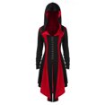 thumbnail image 1 of IROINNID Women's Comfy Long Coat Contrast Color Overcoat Long Sleeve Outwear, Red, 1 of 6