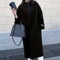 thumbnail image 1 of IROINNID Women's Comfy Long Coat Solid Color Trench Coat Long Sleeve Outwear, Black, 1 of 4