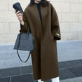 thumbnail image 1 of IROINNID Women's Comfy Long Coat Solid Color Trench Coat Long Sleeve Outwear, Brown, 1 of 5