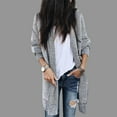 thumbnail image 1 of IROINNID Women's Comfy Mid-Long Coat Solid Color Overcoat Long Sleeve Outwear, Gray, 1 of 8