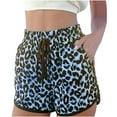 thumbnail image 1 of IROINNID Women's Comfy Summer Leopard Printed Drawstring Waist Shorts With Pocket, 1 of 6