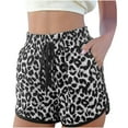 thumbnail image 1 of IROINNID Women's Comfy Summer Leopard Printed Drawstring Waist Shorts With Pocket, 1 of 6