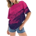 thumbnail image 1 of IROINNID Women's Crew neck Casual Tie-dye Print T-shirt Short Sleeve Tunic Tops, 1 of 4