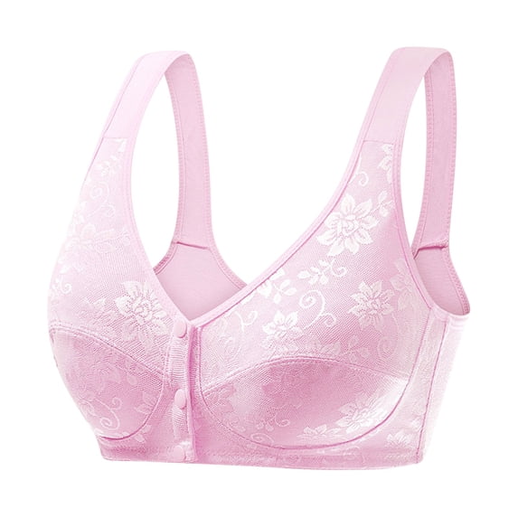IROINNID Women's Double Support Lace Wireless Bra, Stay-in-Place Straps, Wirefree Bra