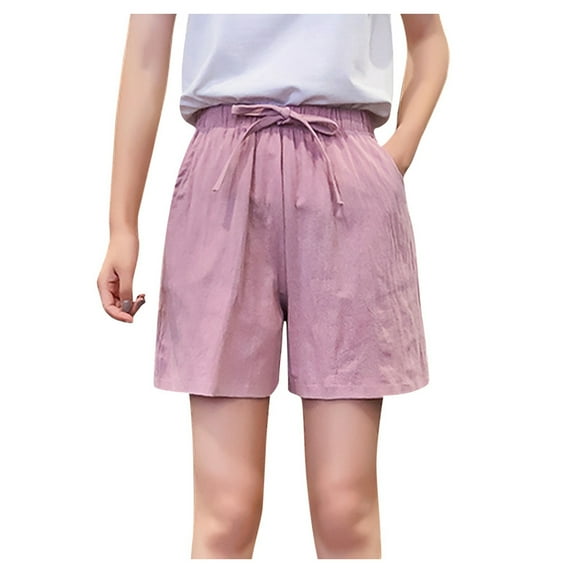 IROINNID Women's Drawstring Casual Shorts High Waist Loose Wide Leg Shorts