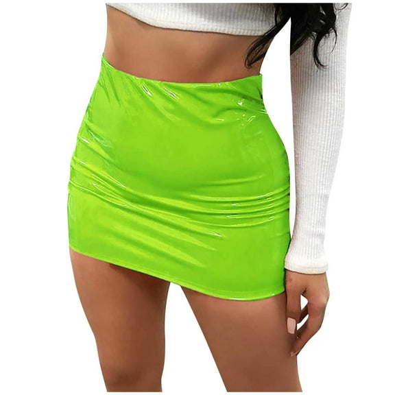 IROINNID Women's Fashion Causal Skirt Ultra Hip Skirt A-line Skirt Short Comfort Waist Mini Solid Color Skirt