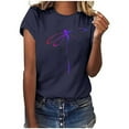 thumbnail image 1 of IROINNID Women's Fashion Comfy Summer Round Neck Leisure Minimalist Short Sleeve Printing T-Shirts Tops Spring Saving, 1 of 4