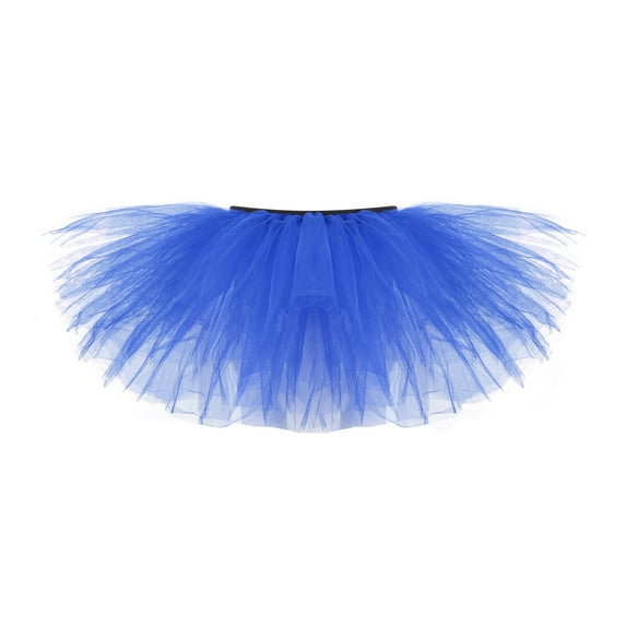 IROINNID Women's Fashion Pleated 5 Layered Mesh Adult Tutu Dancing Skirt Short Elastic Waist Short Solid Color Skirt