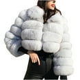 thumbnail image 1 of IROINNID Women's Faux Fur Jacket Long Sleeve Solid Color Outwear, Comfy Winter Warm Jackets Faux Jacket Warm Furry Faux Jacket Outerwear, 1 of 7