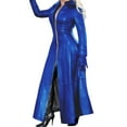 thumbnail image 1 of IROINNID Women's Faux Leather Coat Long Sleeve Solid Color Stand Collar Outwear, Leisure Sexy Autumn and Winter Long Leather Coat Imitation Leather Windbreaker Coat, 1 of 5