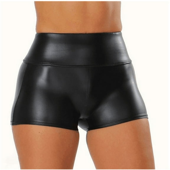 IROINNID Women's Faux Leather Hot High Waist Clubwear Shorts